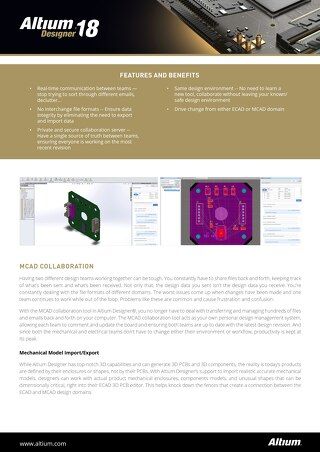 MCAD Collaboration Datasheet