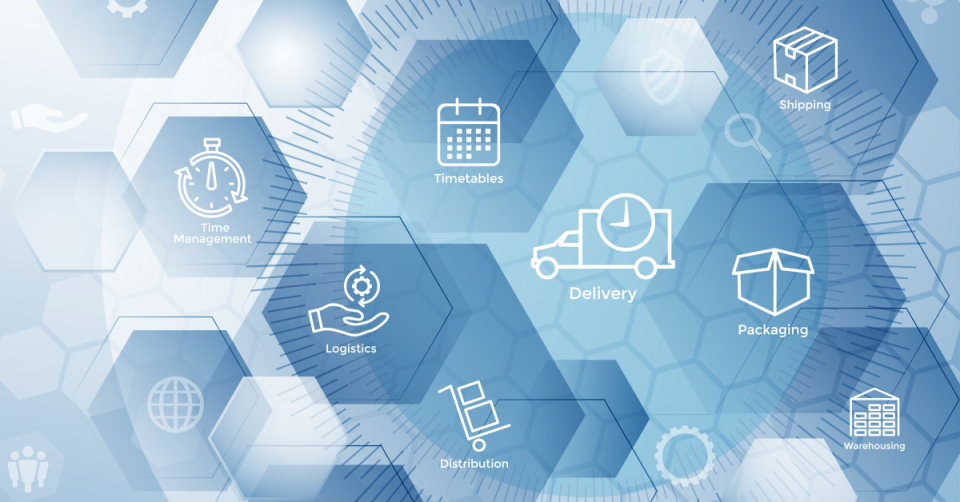 Sechseckmuster mit verschiedenen Symbolen darauf